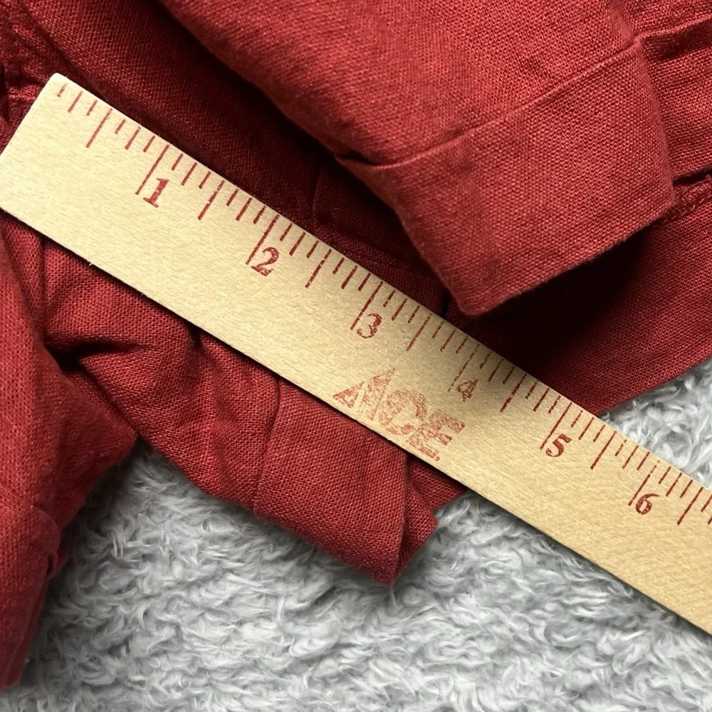 Old Navy Shorts Womens Large Red Linen Blend Pull On Hi Rise Beach Resort Casual